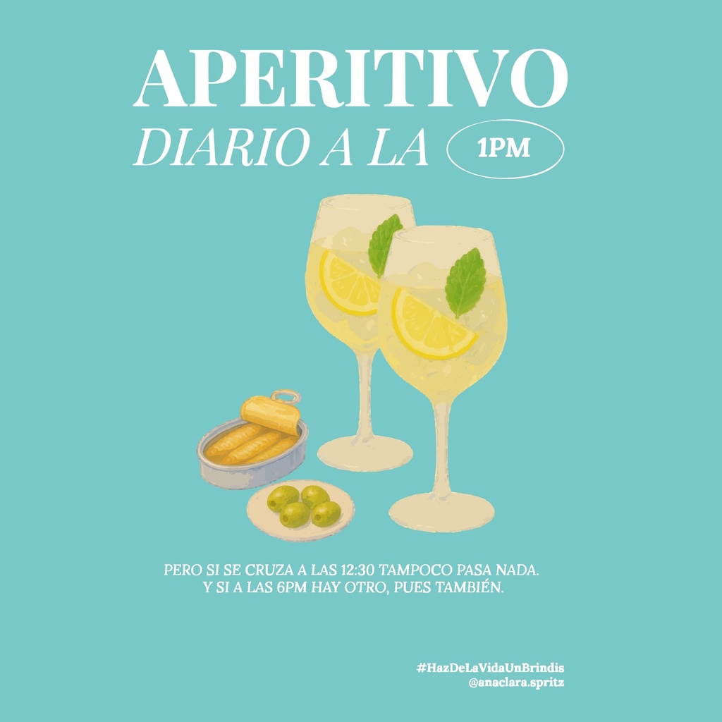 TALLA M- "CAMISETA AZUL ANA&CLARA- APERITIVO A LA 1PM"