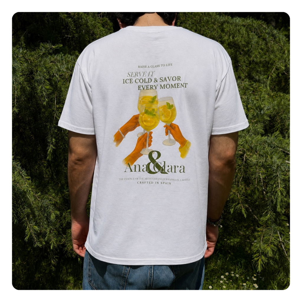 CAMISETA ANA&CLARA- RAISE A GLASS TO LIFE (TEST MKT)